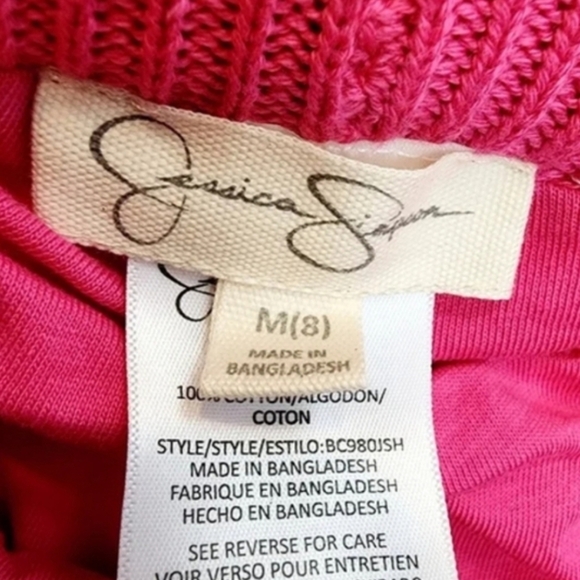 Jessica Simpsons Pink Crochet Wide Leg Pants - Picture 7 of 8